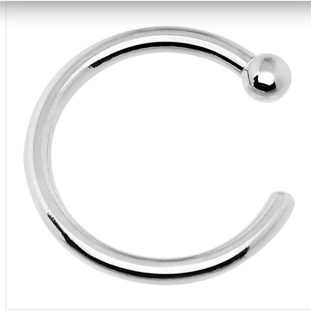 Body Candy 20 Gauge 1/4 14kt Solid White Gold Nose Hoop
